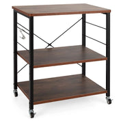 Carrello di servizio con ruote 60 x 40 x 73,5 cm 10 ganci estraibili stile moderno ferro marrone 20_0011640