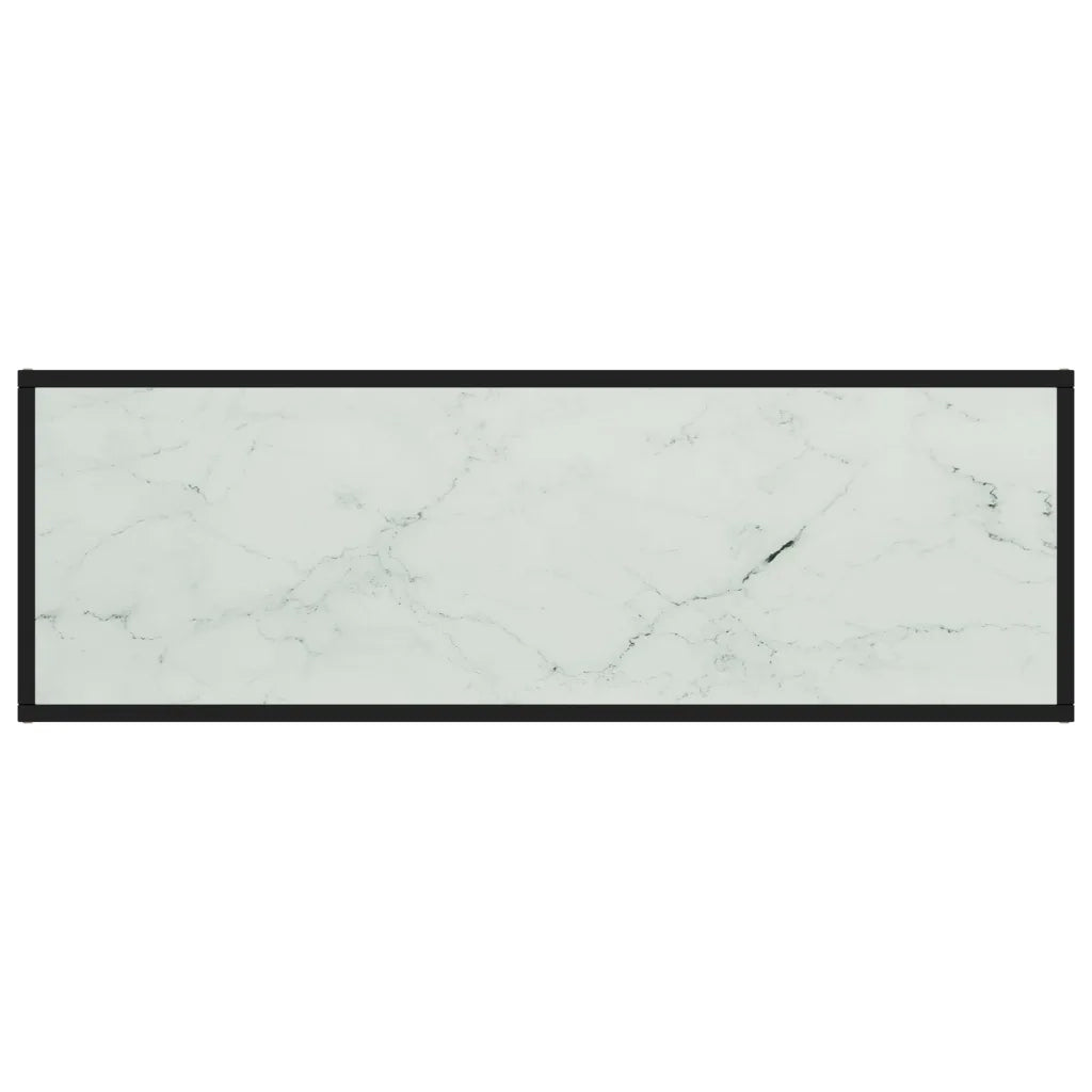 Mobile Porta TV Nero con Vetro Marmo Bianco 120x40x40 cm  cod mxl 16767