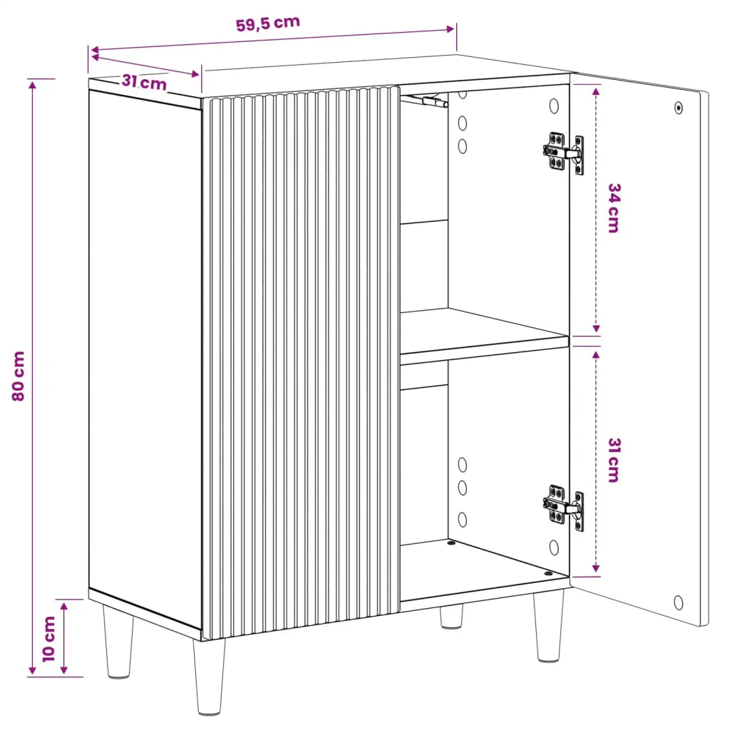 Mobiletto da Bagno ARNHEM Legno antico 59,5 x 31 x 80 cm 896623