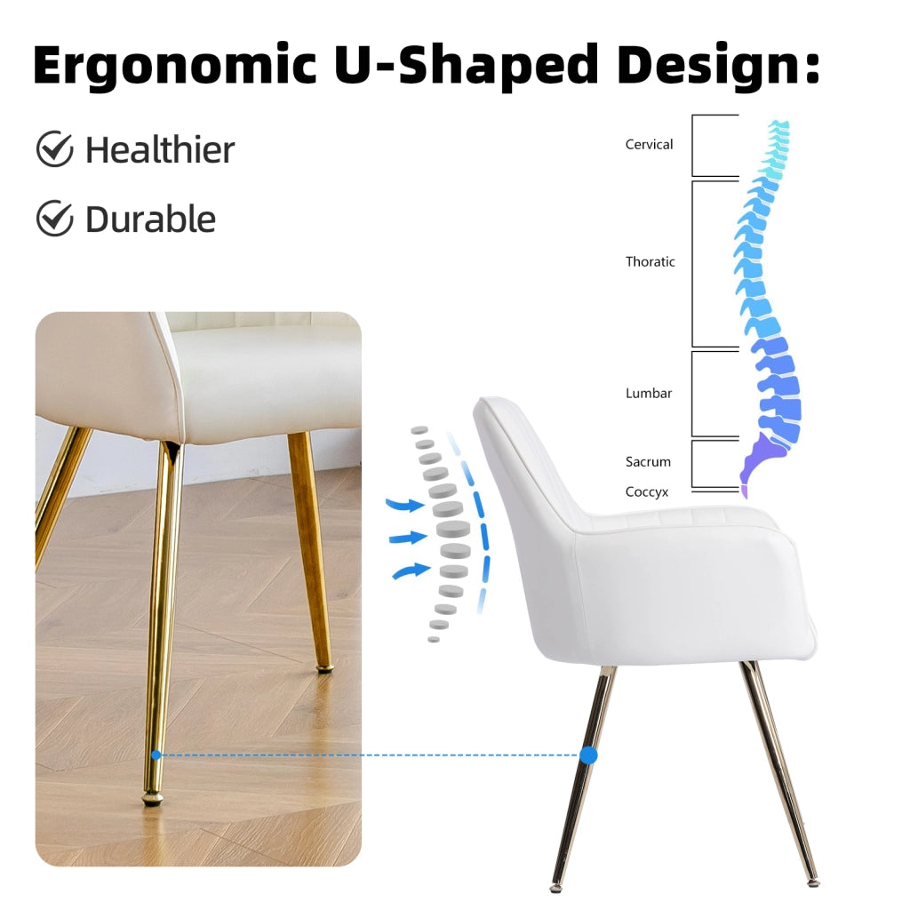 Sedie da Pranzo Set 2 Pezzi con Braccioli ¨C MINIMAL ¨C Tessuto, Gambe in Metallo Dorato