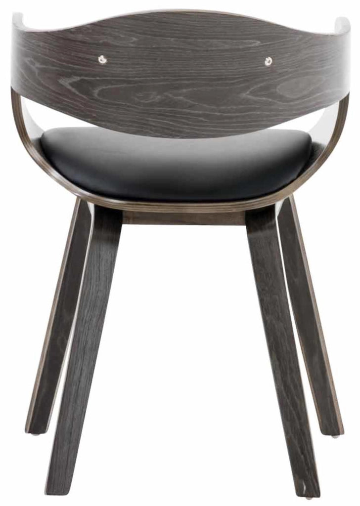 Set di 2 sedie Kingston in finta pelle nero/grigio