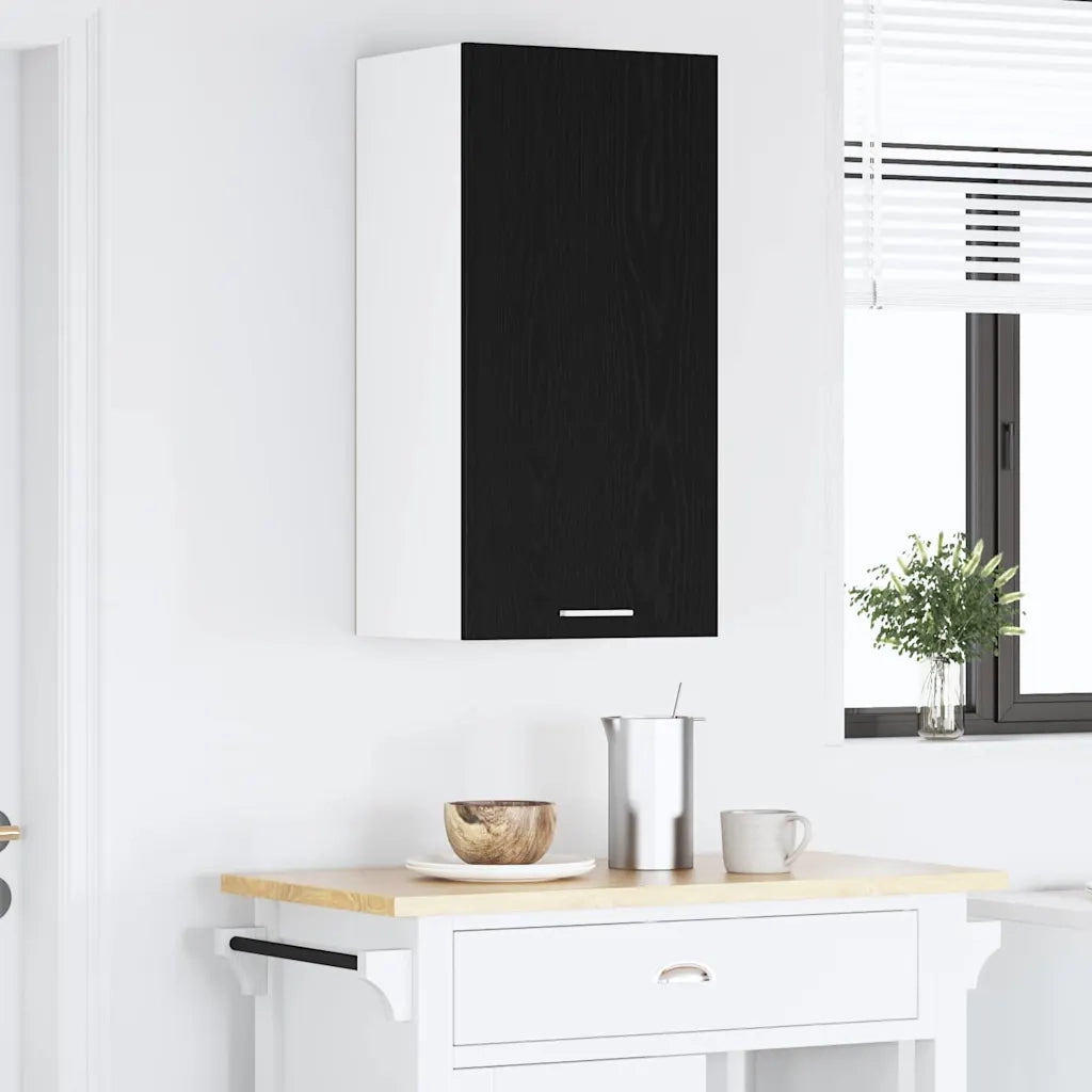 Armadio pensile Riga Rovere Nero e Bianco 40 x 31 x 80 cm 884259