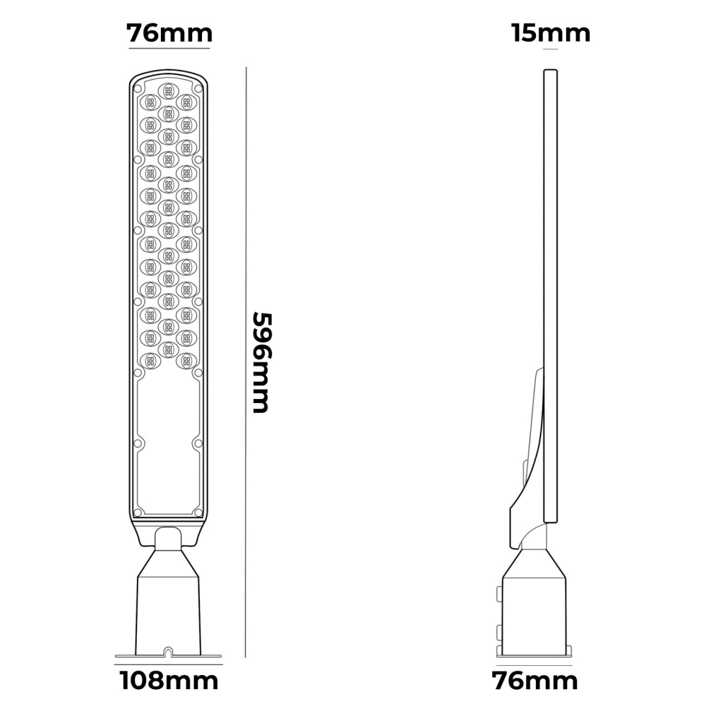 LAMPIONE LED STRADALE 100W LUCE FREDDA 6500K° - ALTA EFFICIENZA ENERGETICA ILLUMINAZIONE ESTERNA RESISTENTE E DURATURA
