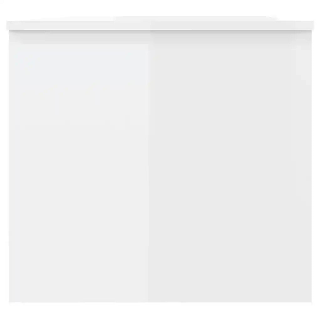 Tavolino Bianco Lucido 102x50,5x46,5 cm in Legno Multistrato 809725