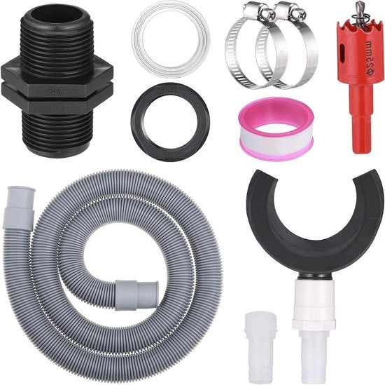Kit di Condotta Flessibile per Raccogliere Acqua Piovana - Collegamento Condotta a Otre d'Acqua - Kit di Bypass per la Raccolta di Acqua Piovana all'Aperto