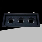 Trade Shop - Porta Faretto Triplo Orientabile Ad Incasso Nero Per Lampadine Gu10 Gu5.3 P33-n3 -