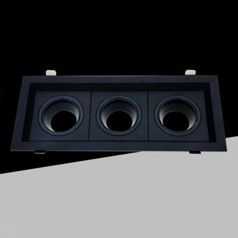 Trade Shop - Porta Faretto Triplo Orientabile Ad Incasso Nero Per Lampadine Gu10 Gu5.3 P33-n3 -