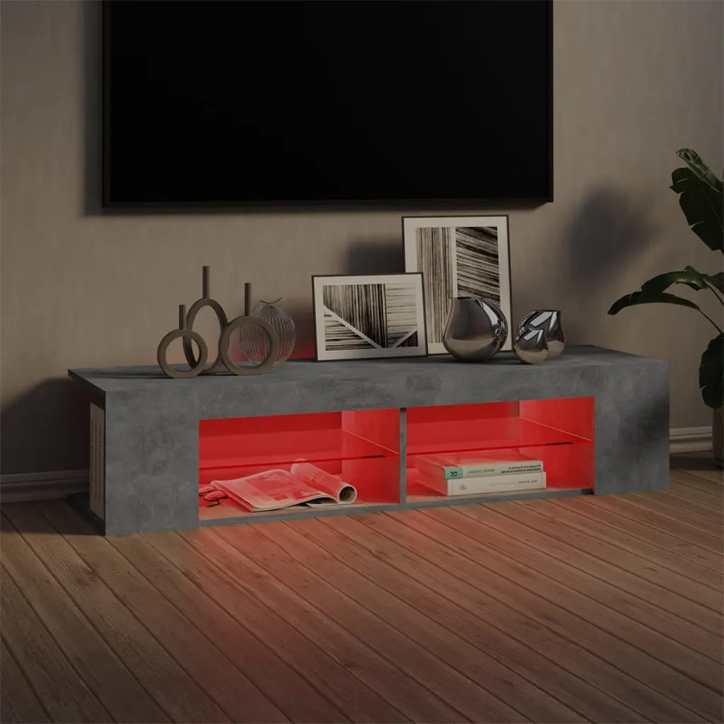 Mobile Porta TV con Luci LED Grigio Cemento 135x39x30 cm 804233