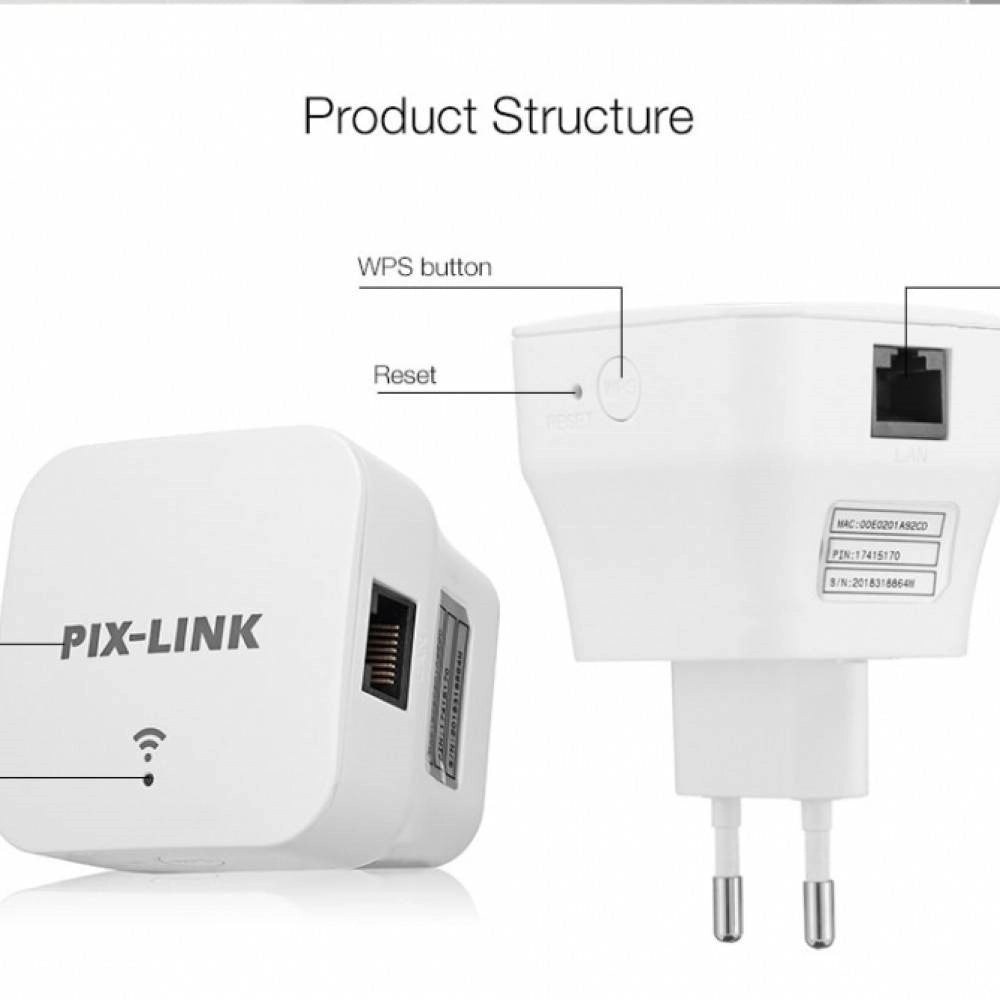 Trade Shop - Ripetitore Di Segnale Wifi Wireless-n 300mbps Senza Fili Compatto Wps Lv-wr12 -