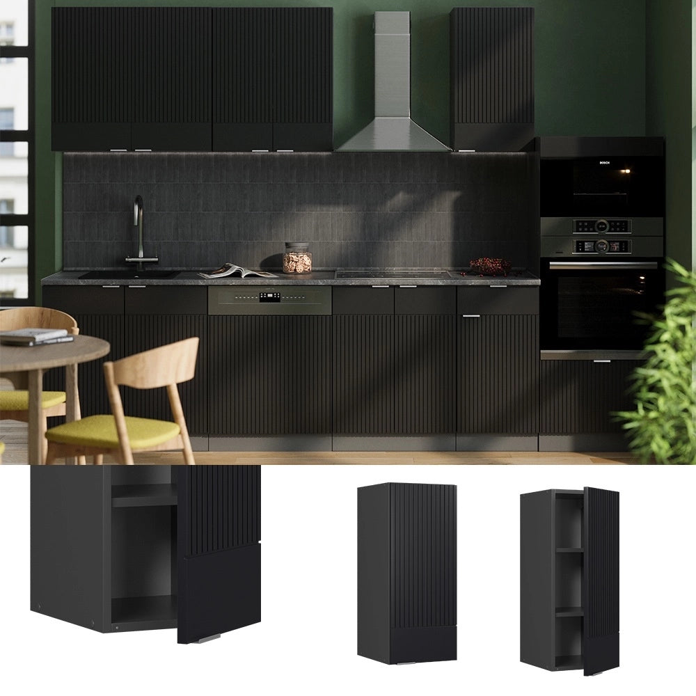 Pensile da cucina Fame-Line Nero rigato/Antracite 30 cm Vicco