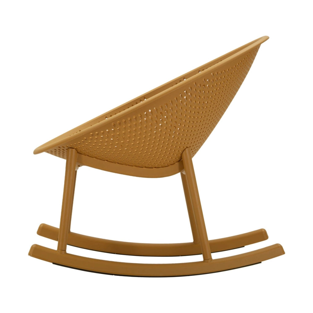 Set di 2 Sedie a Dondolo VKH1086, Giallo, Plastica, 66x88x80 cm