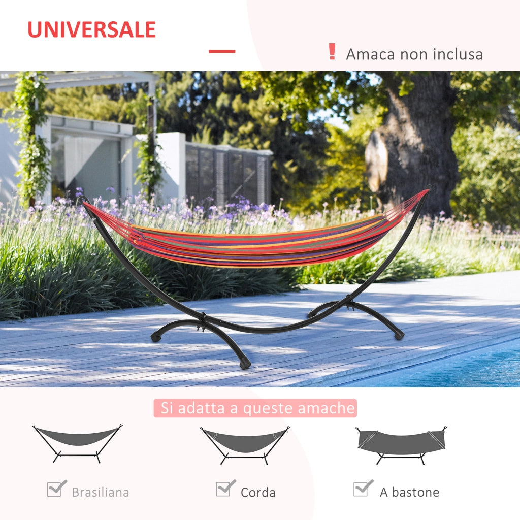 Struttura per Amaca da Giardino ¨C Zephmum ¨C Nero, Metallo, 300x90x100cm