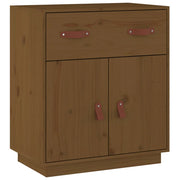 Buffet credenza cassettiera armadio mobile contenitore organizer per cucina soggiorno salotto 65,5 x 40 x 75 cm legno massello di pino marrone 02_0035757
