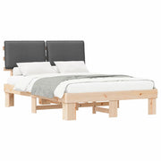 Letto matrimoniale | Letto per adulti | Letto con Testiera Rivestita Grigio scuro 160 x 200 cm