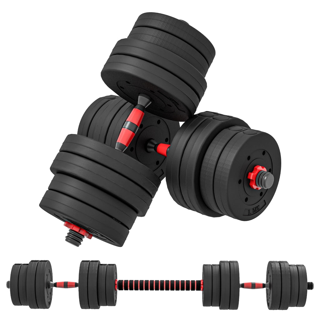 Set di manubri regolabili 30 kg con barre ¨C zephmum ¨C 2 in 1 per allenamento