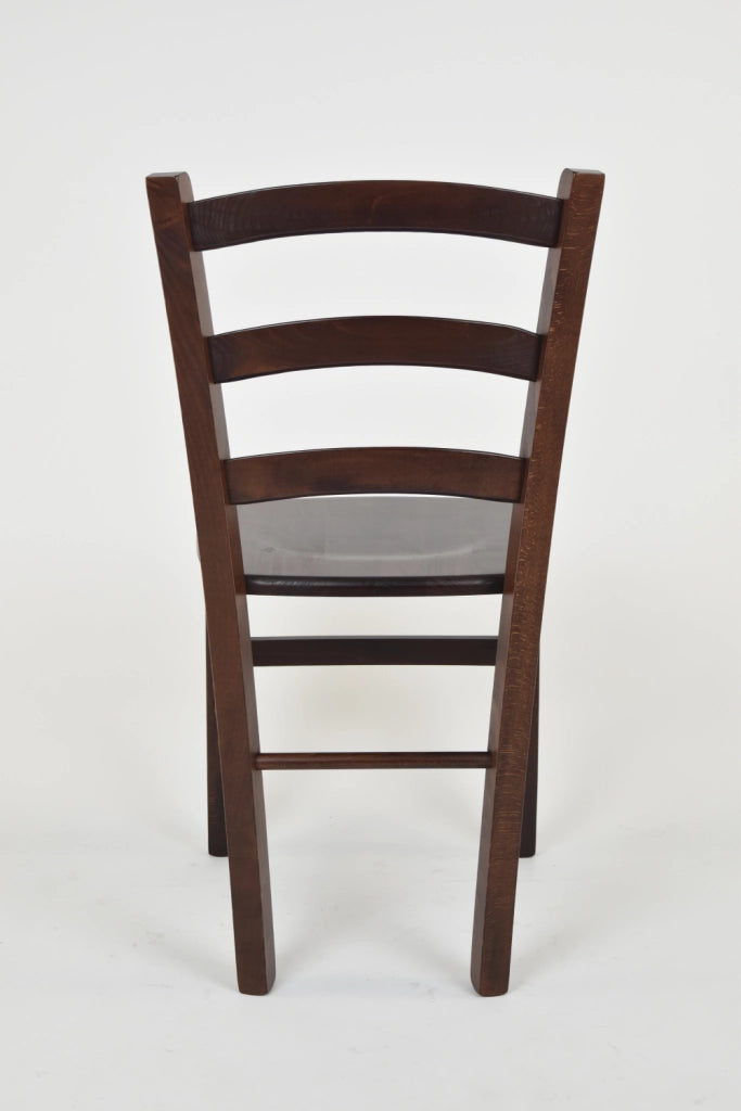 Set 2 Sedie Venice Tommychairs, robusta struttura in legno di faggio verniciata in noce e seduta in legno