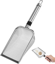 Pulitore di ciotole per rettili: RVS lunga steel fitta rete di pulizia ciotola per gatti pulitore profonda rete - Pulitore di ciotola per rettili e gatti schiappa antiaffissivo 10 mesh 2x2mm rete di sabbia