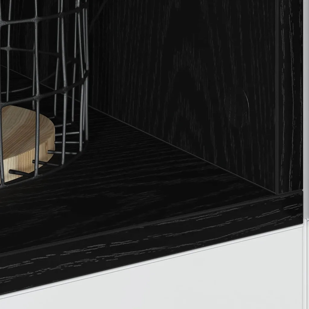 Base per Cucina con lo scaffale Rovere nero 30 x 44,5 x 81,5 cm 876650
