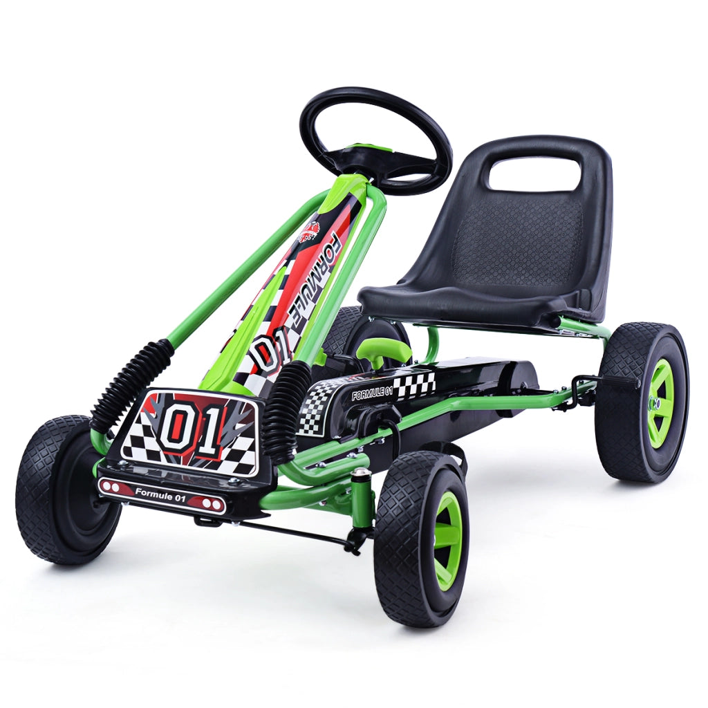 Go Kart per bambini a pedali regolabile Go kart con sedile in PP 98x59x61cm Verde
