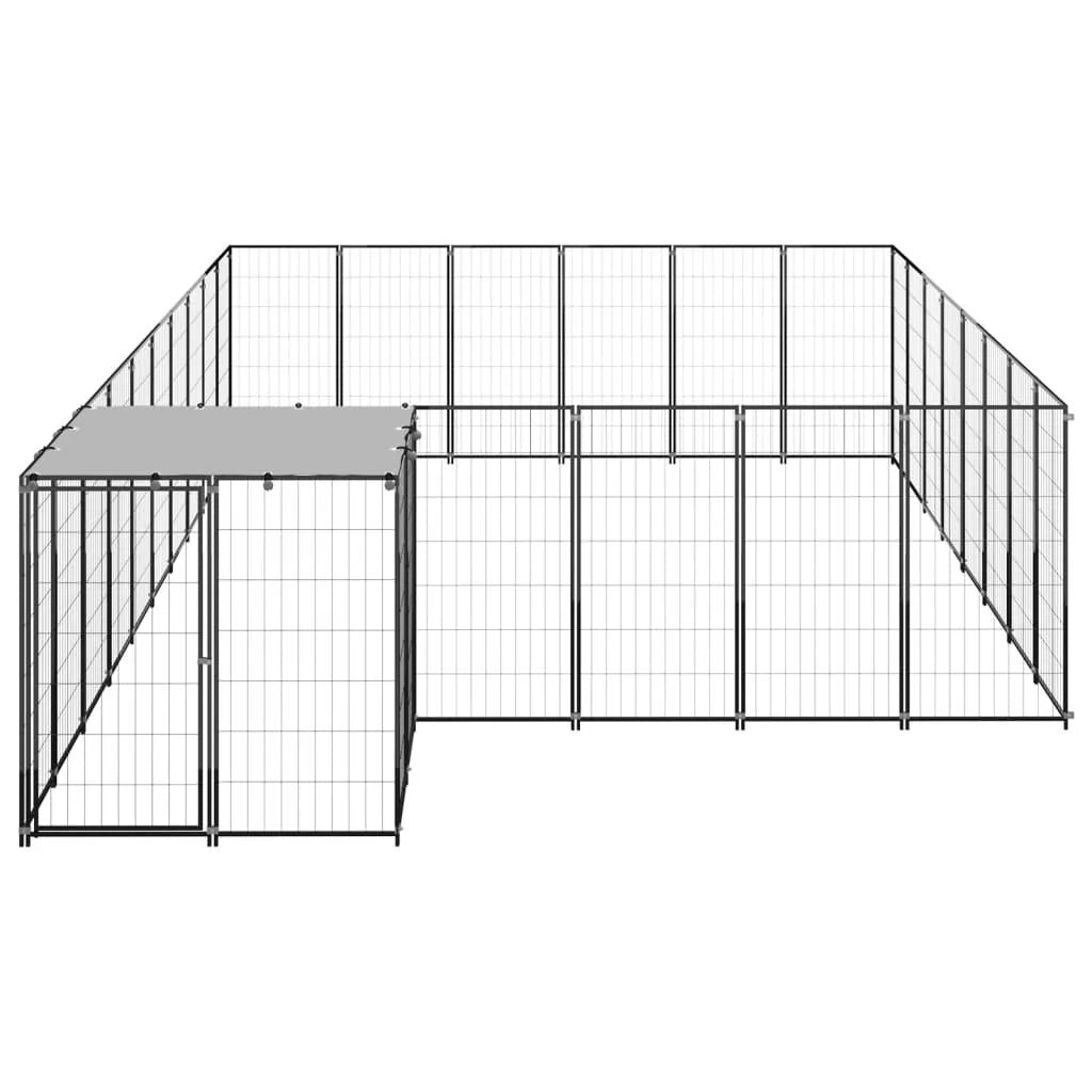 Recinto per animali da esterno per cani 15,73 m² 110 cm acciaio nero 02_0000497