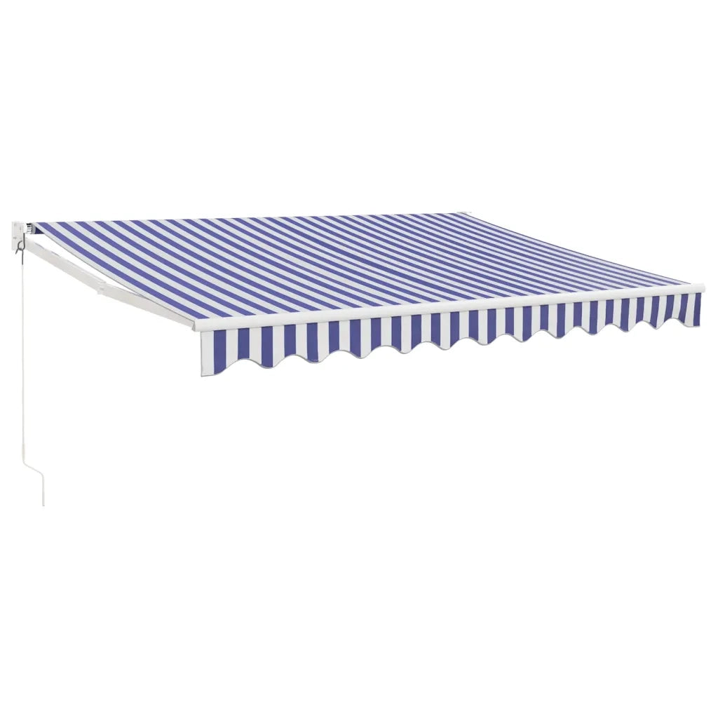 Tenda Sole Retrattile Blu e Bianca 3,5x2,5m Tessuto e Alluminio 3154422