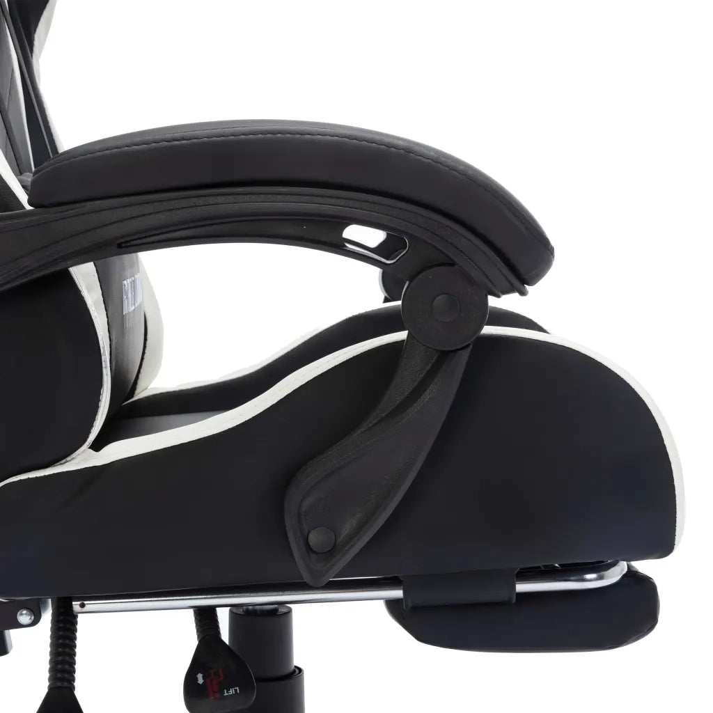 Sedia da Gaming con Luci a LED RGB Bianca e Nera in Similpelle 288011