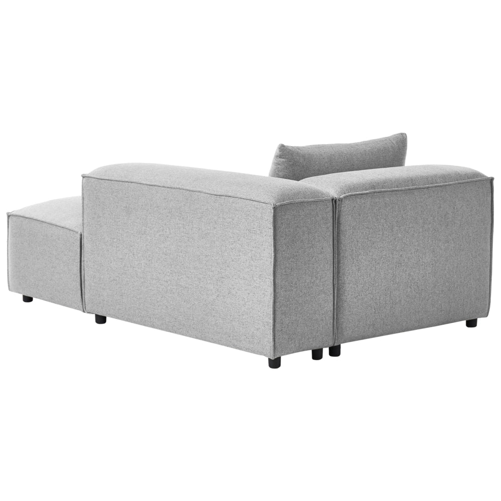 Chaise Lounge a sinistra Rivestimento in tessuto grigio stile moderno