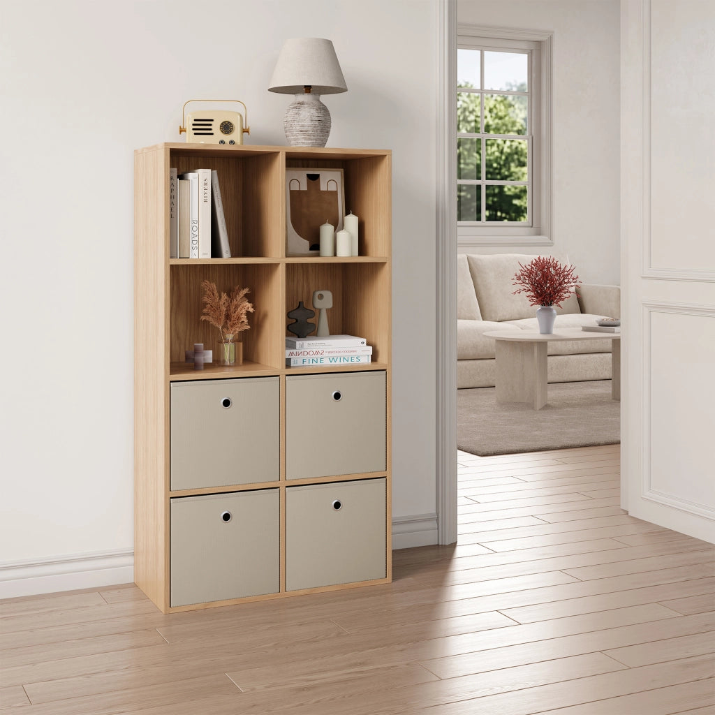 Set di 10 Scatole Pieghevoli Portaoggetti in Tessuto 28 x 30 x 30 cm - Beige [en.casa]