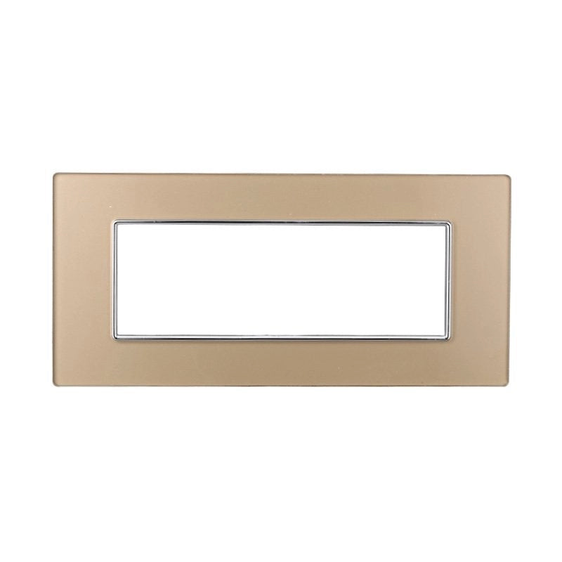 Placca In Vetro Serie Moon 6P Colore Oro Compatibile Con Bticino Axolute