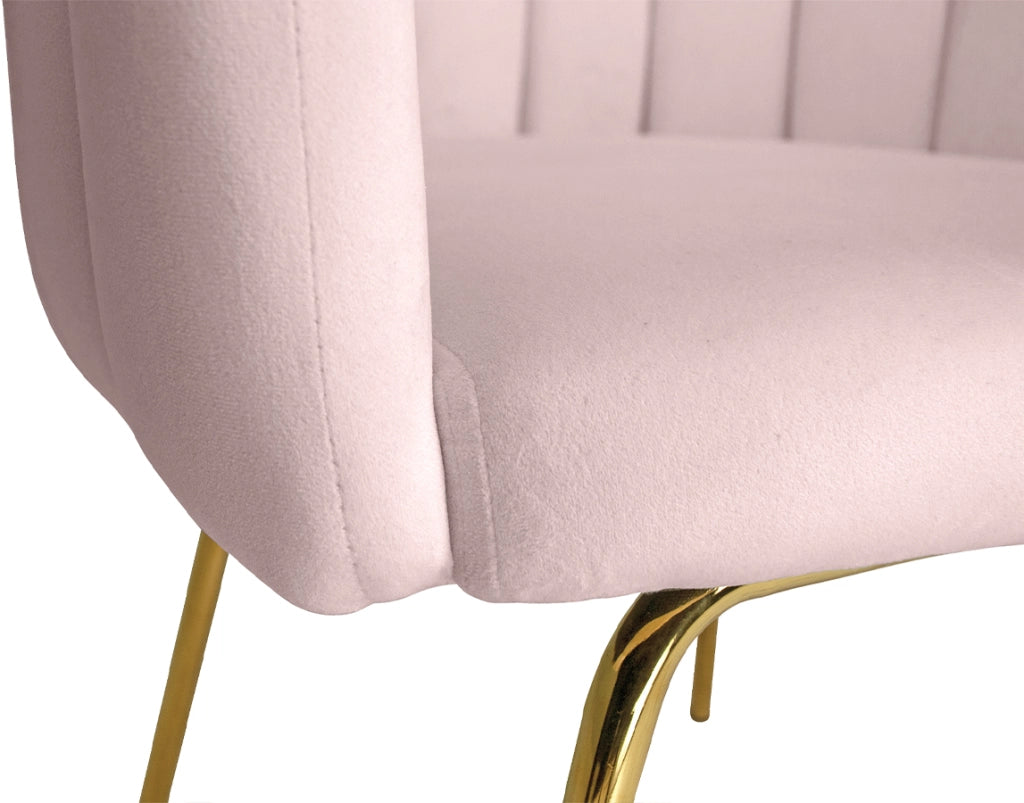 Poltrona conchiglia in velluto rosa poltroncina vintage – Perla - SDPL19PEPD