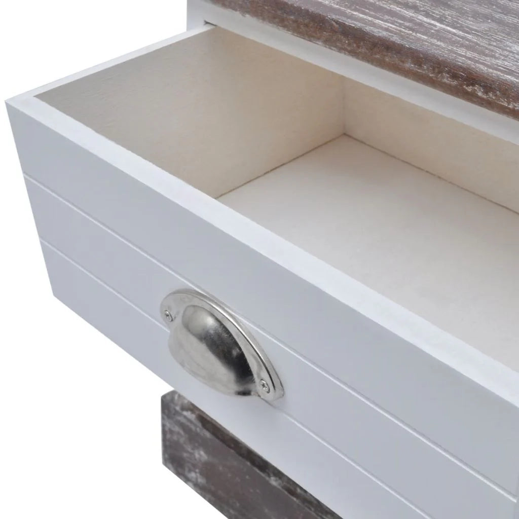 Comodino comodino cassettiera mobili per camera da letto 2 pezzi marrone e bianco 1402142