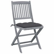 Sedie da Giardino Pieghevoli 2pz con Cuscini in Massello Acacia 3064551