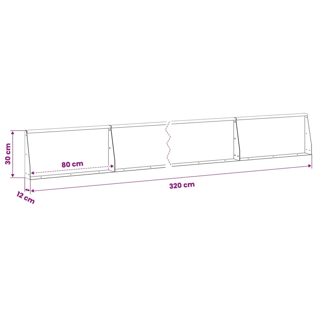 Muro di contenimento 4 pz 80 x 12 x 30 cm Acciaio Verde Oliva 3449096