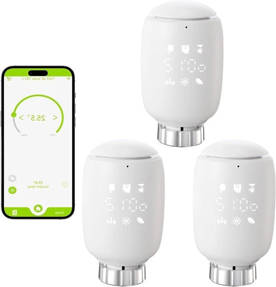 Thermostato di radiatore intelligente per casa con app, timer e temperatura costante, compatibile Zigbee e Wi-Fi, con funzione di risparmio energetico - congegno da 1 pezzo