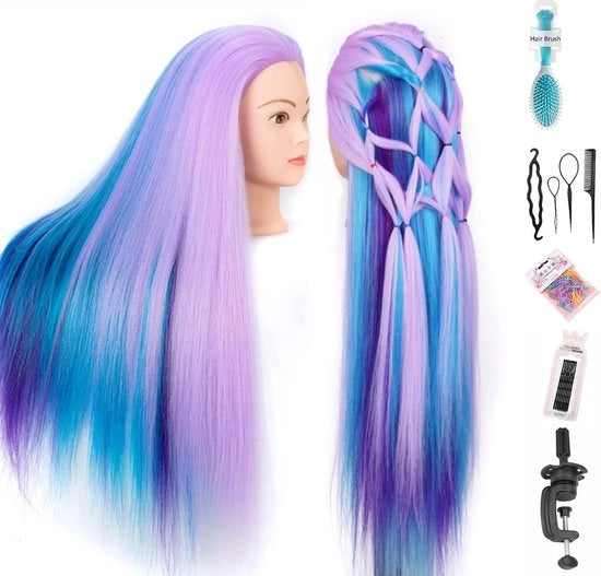 Capocciolo per capelli finti con capocciolo di plastica per allenamento in quattro colori