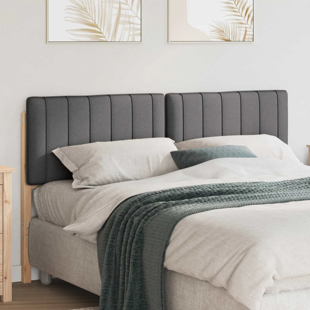 Testiera imbottita Marrone e grigio scuro 160 cm Pino massello