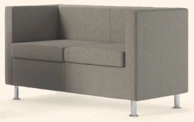 Divanetto per sala da attesa in ecopelle vari colori o tessuto ignifugo a due posti