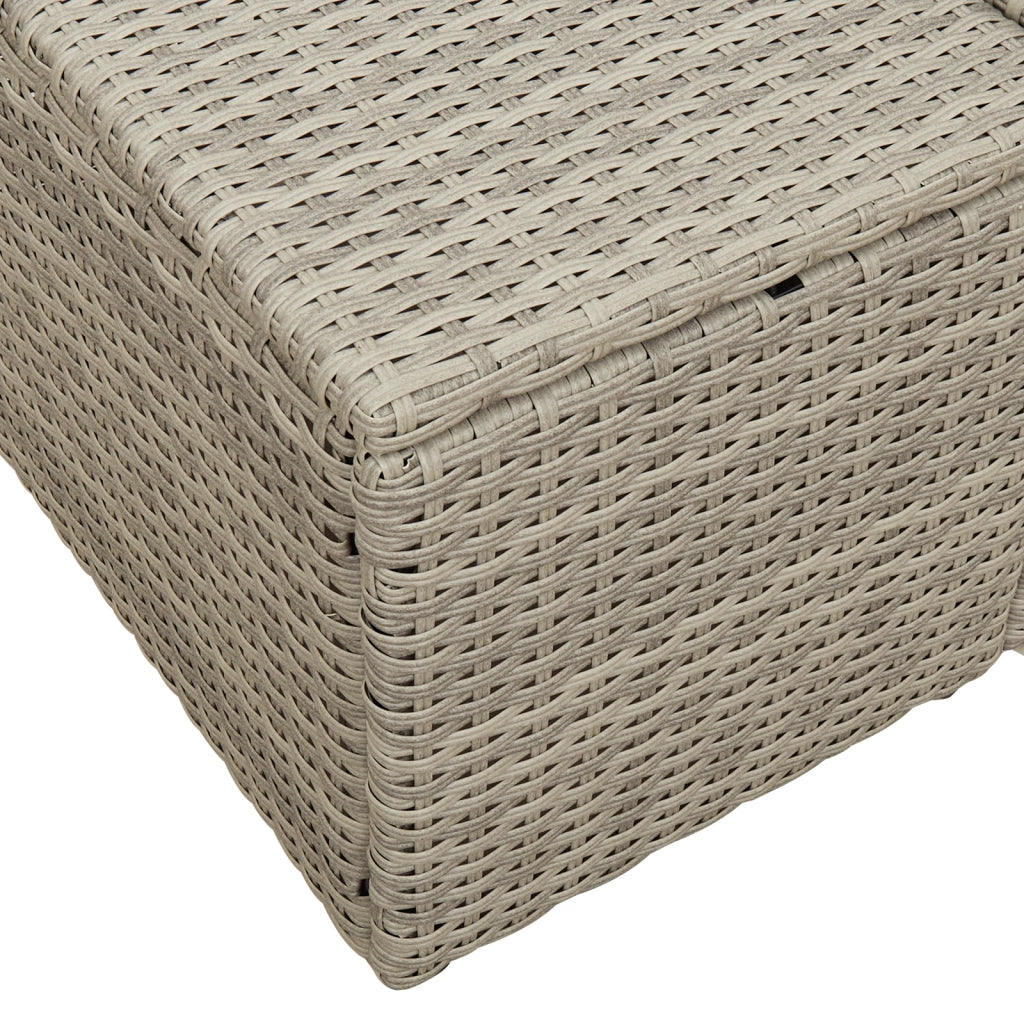 Divano da giardino a 2 posti di con spazio di archiviazione e cuscini grigio polyrattan
