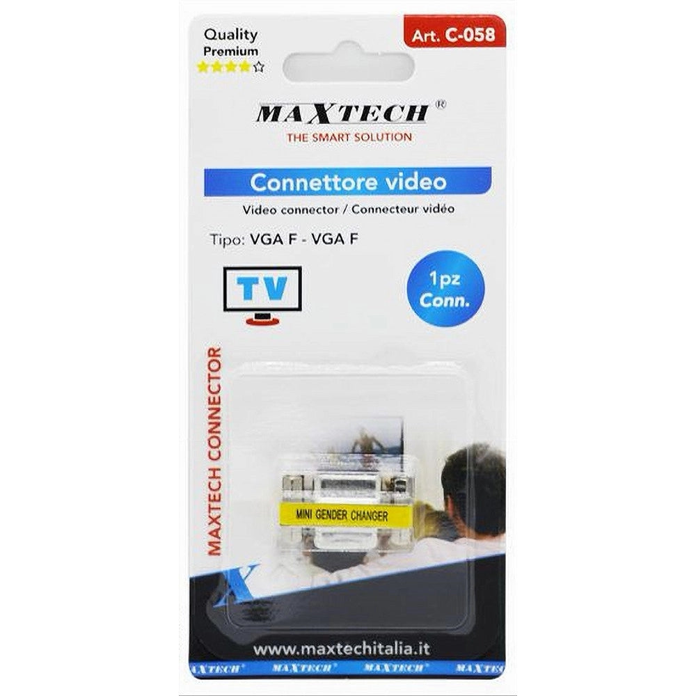 Trade Shop - Connettore Vga Femmina A Femmina Video 720p Adattatore Prolunga Cavo Tv C-058 -