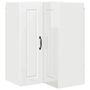 Pensile da cucina | Mobile angolare per parete PORTO Bianco Lucido 57 x 57 x 80 cm
