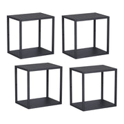 Set Nostened di 4 Mensole da Muro 28 x 28 x 20 cm in Acciaio - Nero [en.casa]