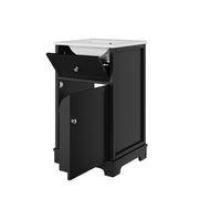 Mobile da bagno con 1 anta; 1 cassetto e ripiano regolabile; per bagno; 51×46×87 cm; nero