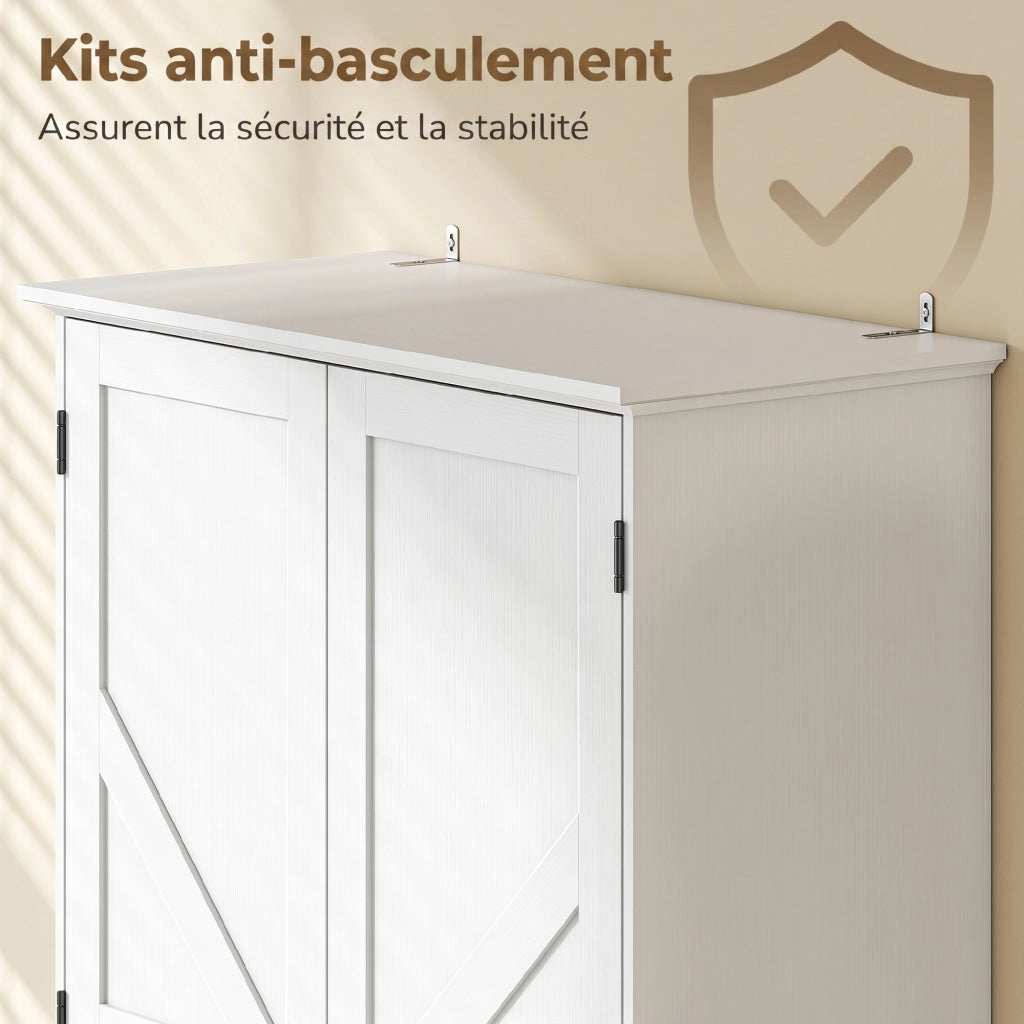 Armadio da cucina 2 ante 2 cassetti ¨C zephmum ¨C bianco 80x39.5x184.5cm