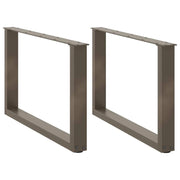 Set di 2 gambe regolabili per tavolino da caffè a forma di U 60 x 43 cm stile estetico moderno acciaio naturale 02_0057403