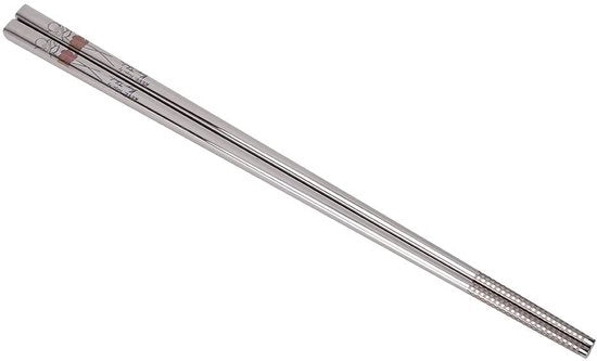Paio di Stuzzicadenti in Acciaio Inossidabile - Disegno Fiori Giapponesi - Resistente al Lavastoviglie - Sostenibile - 1 Paio - Lunghezza 23,5 cm - Cucchiaini e Forchette