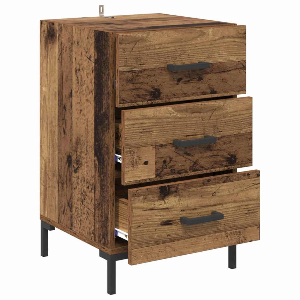 Armadio da Notte con cassetto Legno vecchio 40 x 40 x 66 cm