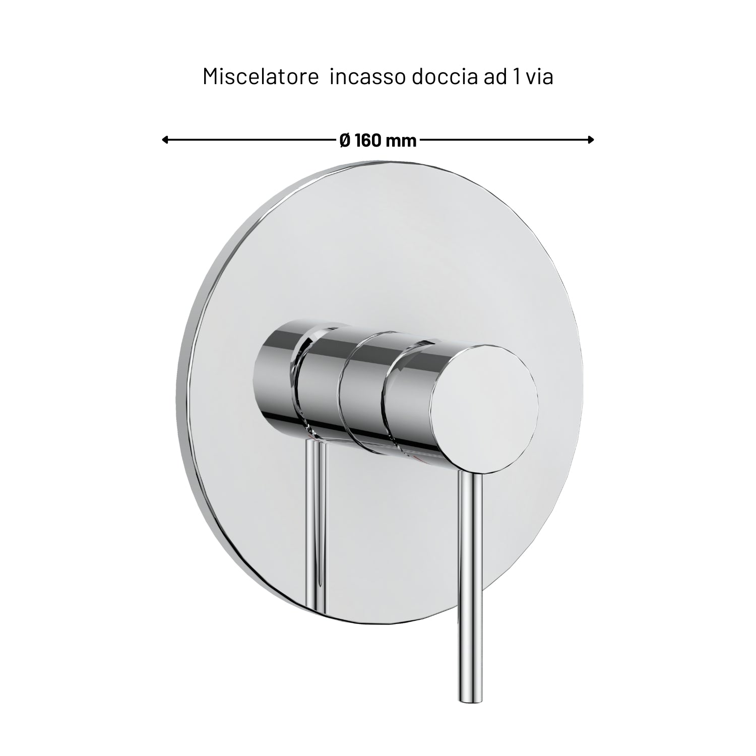 Miscelatore monocomando doccia incasso 1 via serie jazz install box completo *** finitura- cromato, confezione 1