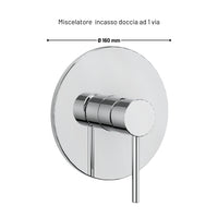 Miscelatore monocomando doccia incasso 1 via serie jazz install box completo *** finitura- cromato, confezione 1