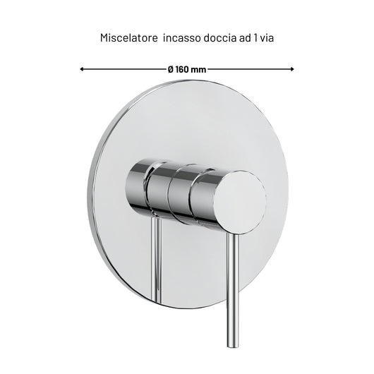 Miscelatore monocomando doccia incasso 1 via serie jazz install box completo *** finitura- cromato, confezione 1