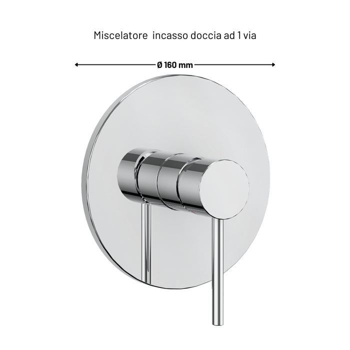 Miscelatore monocomando doccia incasso 1 via serie jazz install box completo *** finitura- cromato, confezione 1